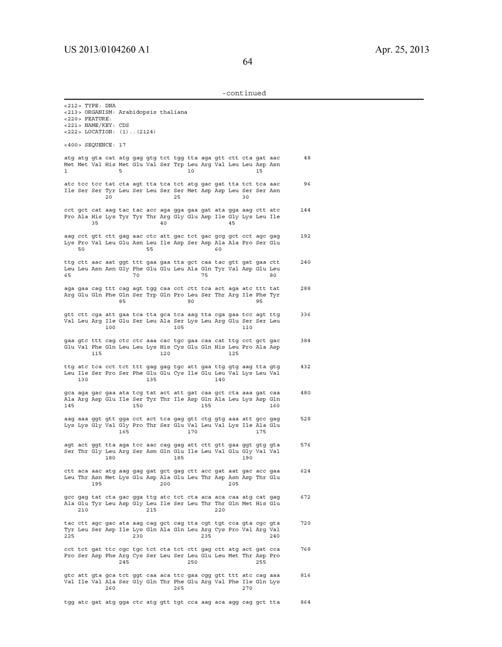 Use of Armadillo Repeat (ARM1) Polynucleotides for Obtaining Pathogen     Resistance in Plants - diagram, schematic, and image 106