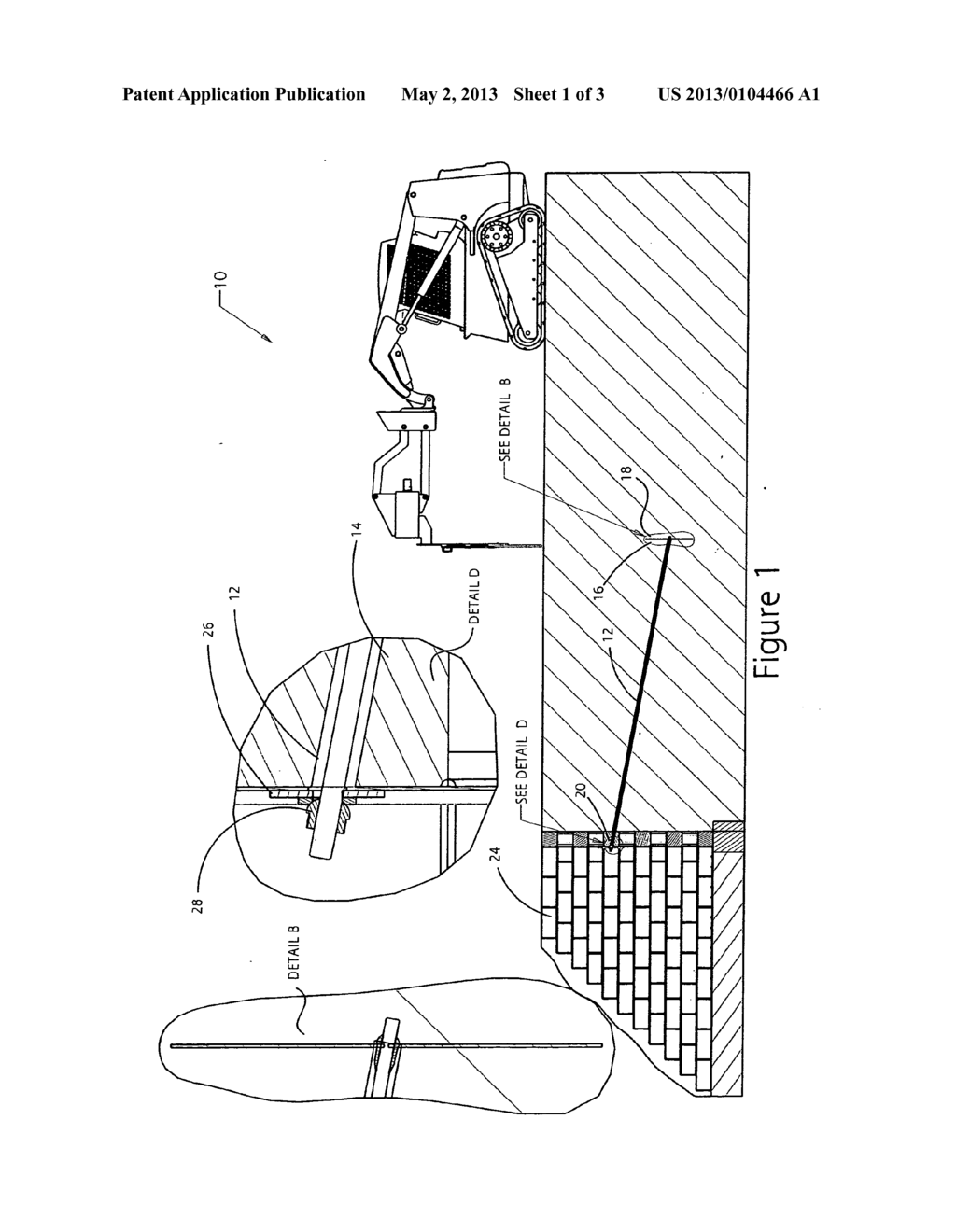 Wall anchoring device and method of installation requiring no soil     excavation - diagram, schematic, and image 02