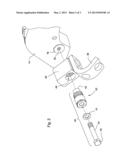 MOUNTING STRUCTURE FOR MOUNTING A DEPTH CONTROL MEMBER TO A ROW UNIT OF AN     IMPLEMENT diagram and image