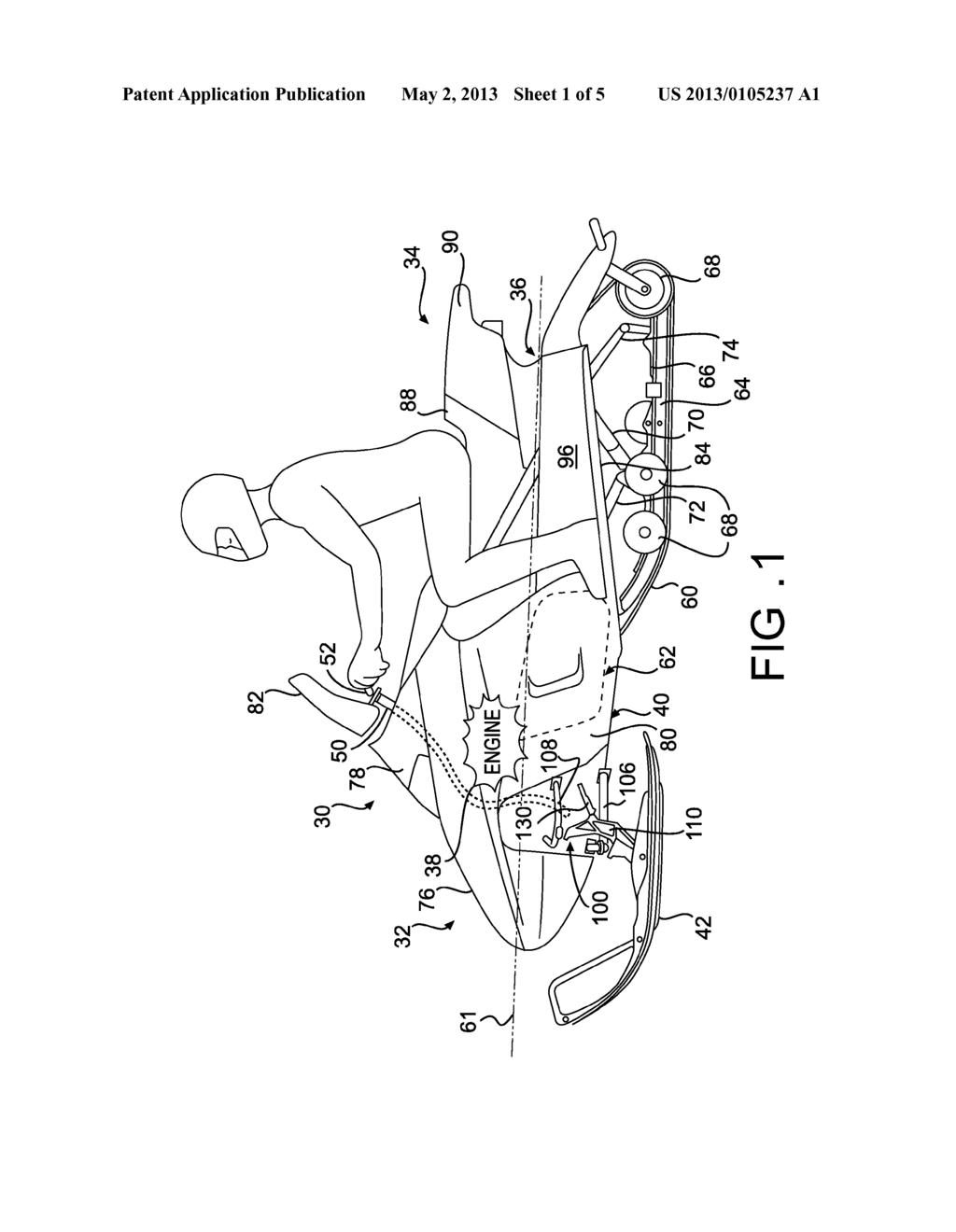 Front Suspension and Ski Assembly for a Snowmobile - diagram, schematic, and image 02