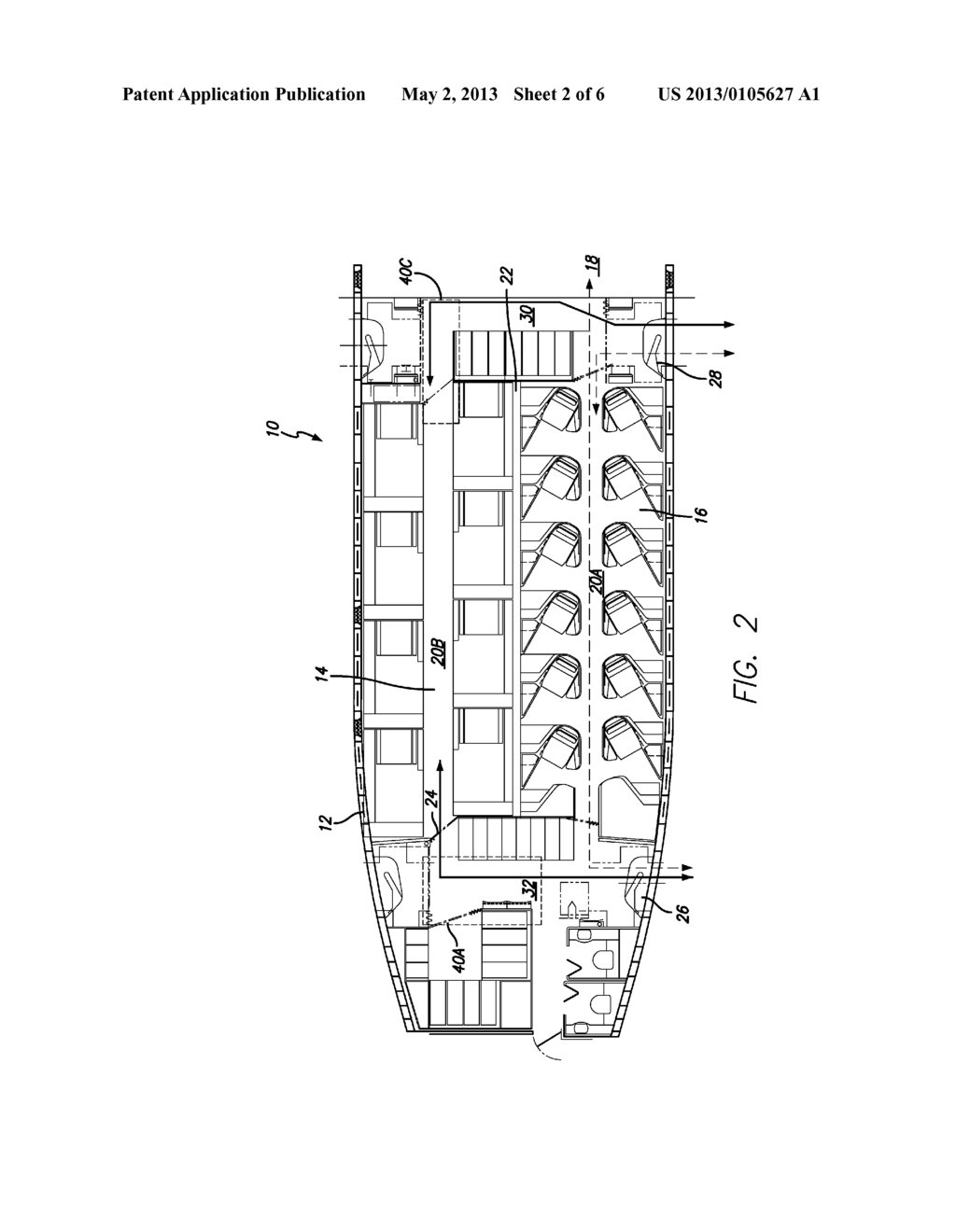 HIGH PRIVACY PASSENGER AIRCRAFT CABIN ARRANGEMENT - diagram, schematic, and image 03