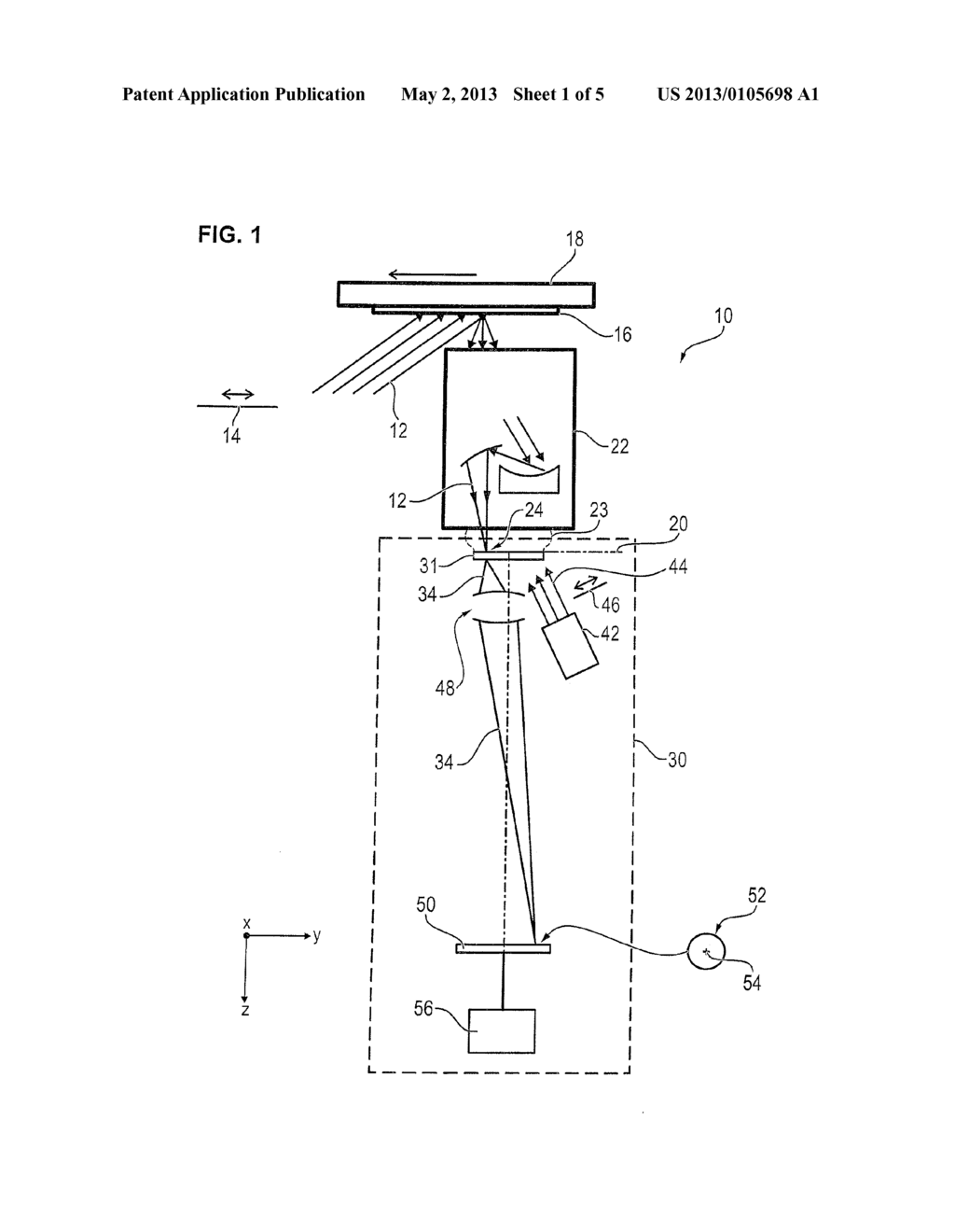 APPARATUS AND METHOD FOR THE LOCALLY RESOLVED MEASUREMENT OF A RADIATION     DISTRIBUTION PRODUCED USING A LITHOGRAPHY MASK - diagram, schematic, and image 02