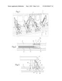 DEVICE FOR FEEDING ELECTRICITY TO EQUIPMENT, THE DEVICE BEING INCORPORATED     IN THE FLOOR OF AN AIRCRAFT CABIN diagram and image