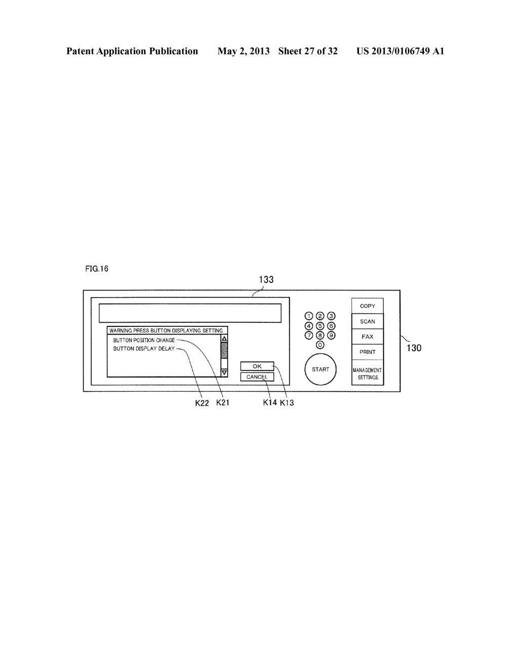 USER INTERFACE PROVIDED WITH DISPLAY UNIT FOR DISPLAYING SCREEN - diagram, schematic, and image 28