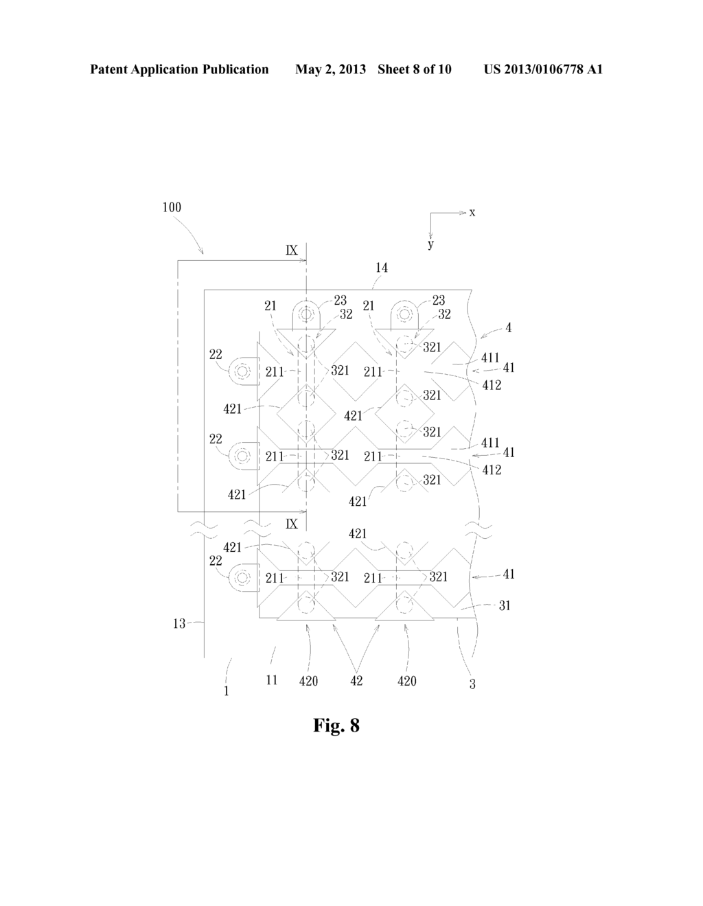 CAPACITIVE TOUCH PANEL AND METHOD FOR MANUFACTURING A CAPACITIVE TOUCH     PANEL - diagram, schematic, and image 09