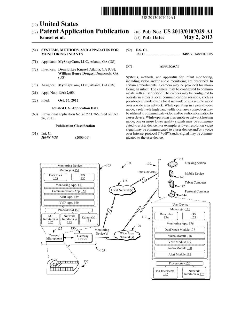 SYSTEMS, METHODS, AND APPARATUS FOR MONITORING INFANTS - diagram, schematic, and image 01