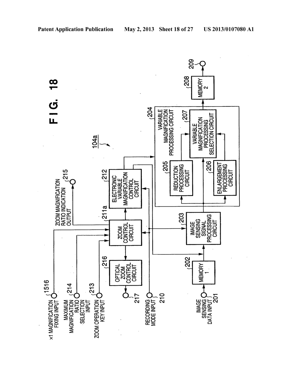 SIGNAL PROCESSING APPARATUS AND IMAGE DATA GENERATION APPARATUS WITH     ELECTRONIC REDUCTION AND ENLARGEMENT SIGNAL PROCESSING CAPABILITIES - diagram, schematic, and image 19