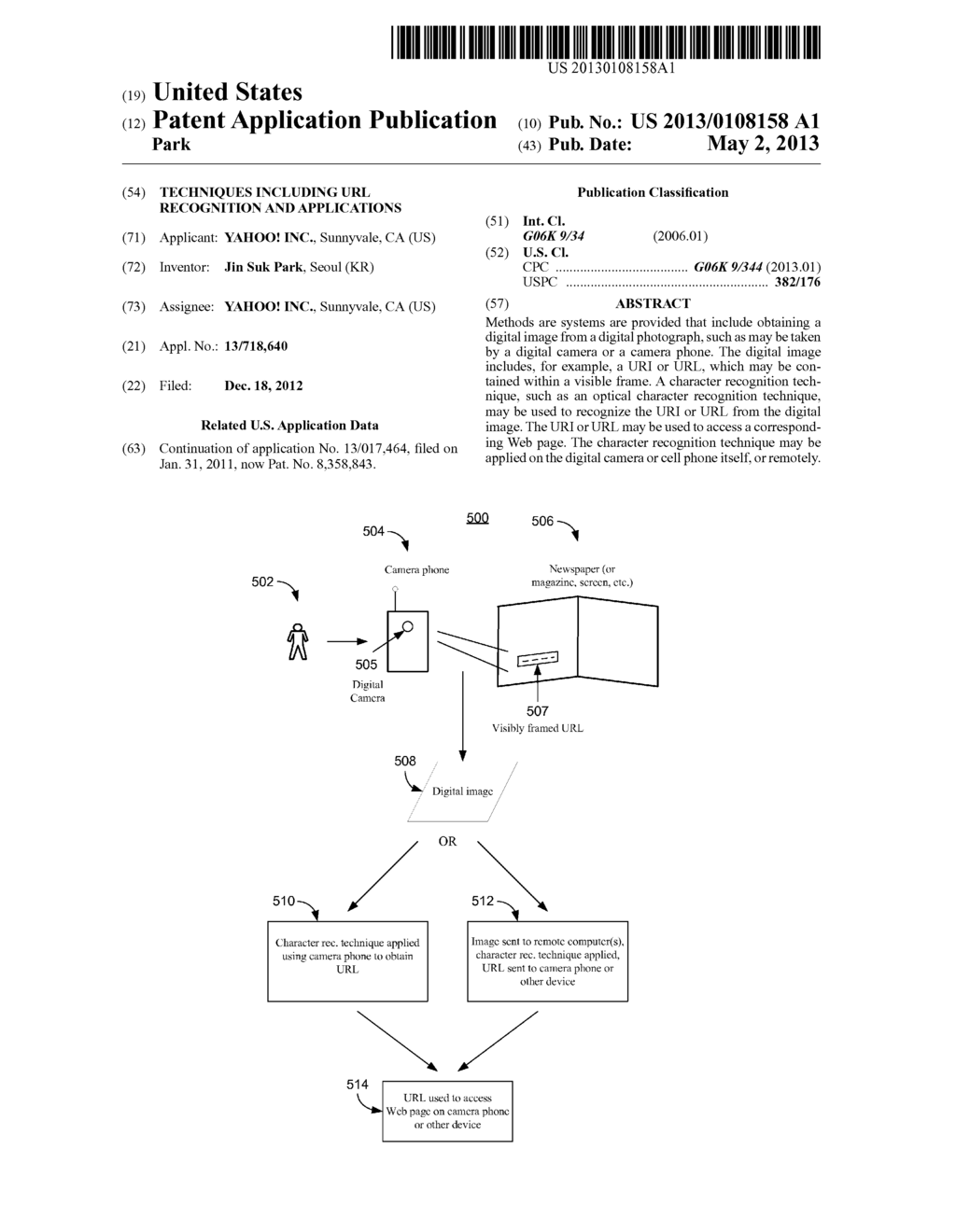 TECHNIQUES INCLUDING URL RECOGNITION AND APPLICATIONS - diagram, schematic, and image 01