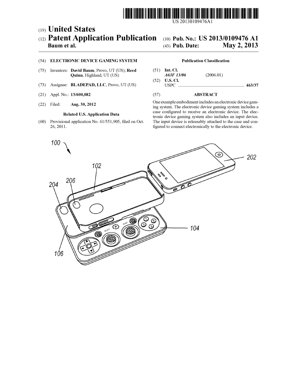 ELECTRONIC DEVICE GAMING SYSTEM - diagram, schematic, and image 01