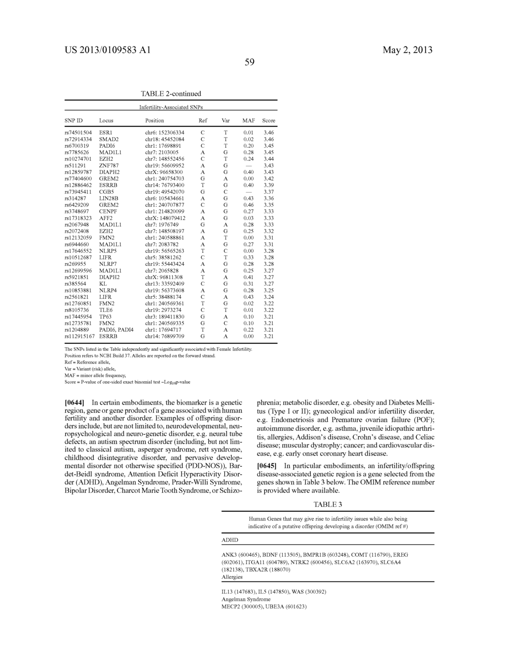 METHODS AND DEVICES FOR ASSESSING RISK TO A PUTATIVE OFFSPRING OF     DEVELOPING A CONDITION - diagram, schematic, and image 217