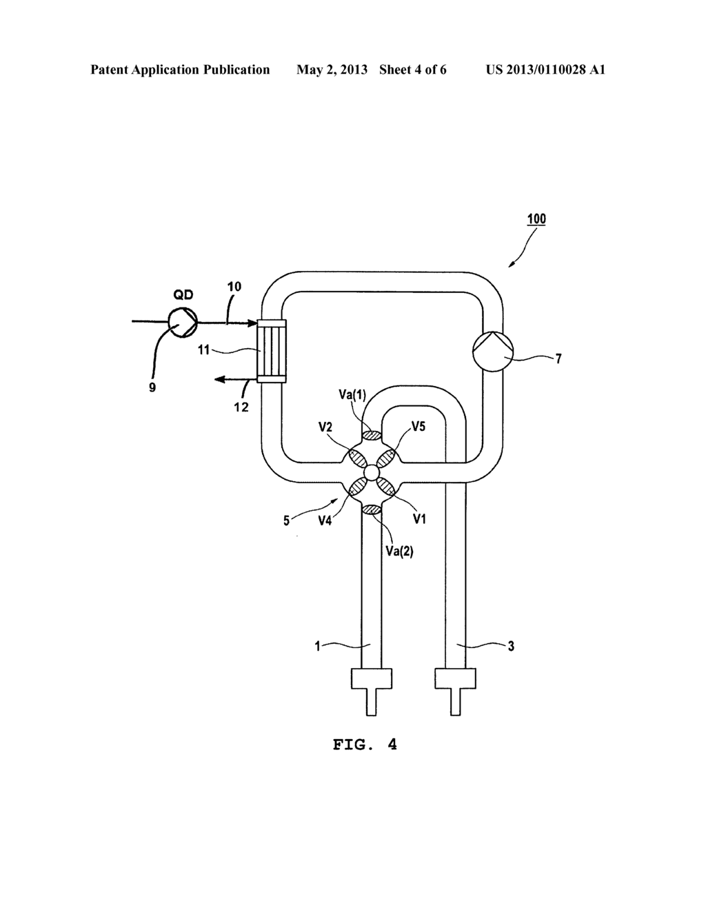 VALVE ARRANGEMENT FOR USE IN AN EXTRACORPOREAL BLOOD CIRCUIT AND METHOD - diagram, schematic, and image 05