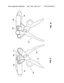 DOUBLE BARREL SYRINGE AND HANDLES FOR USE WITH DOUBLE BARREL SYRINGES diagram and image