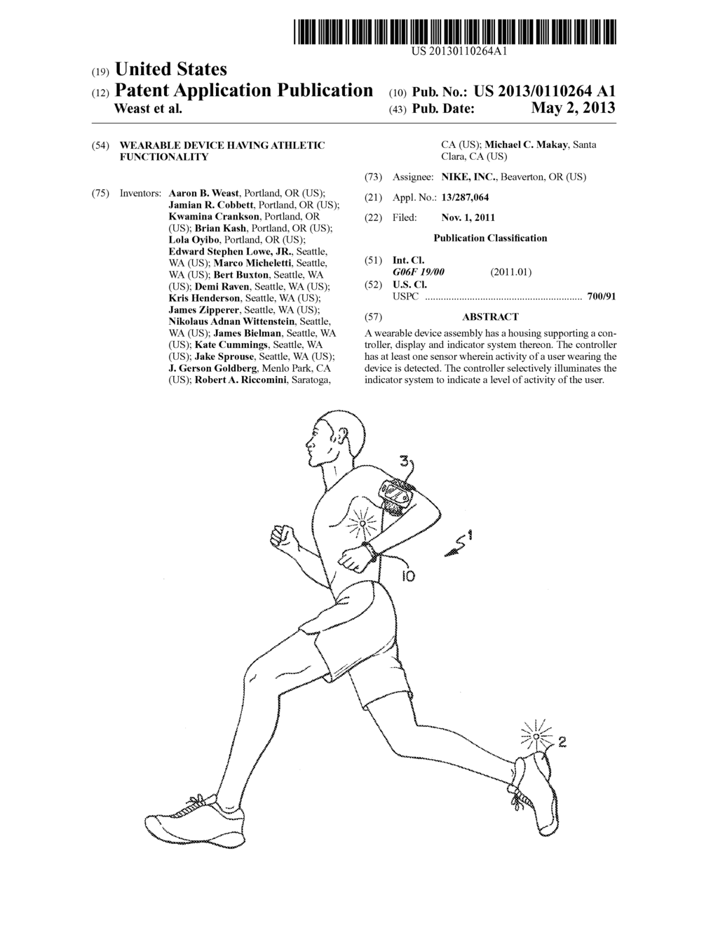 Wearable Device Having Athletic Functionality - diagram, schematic, and image 01