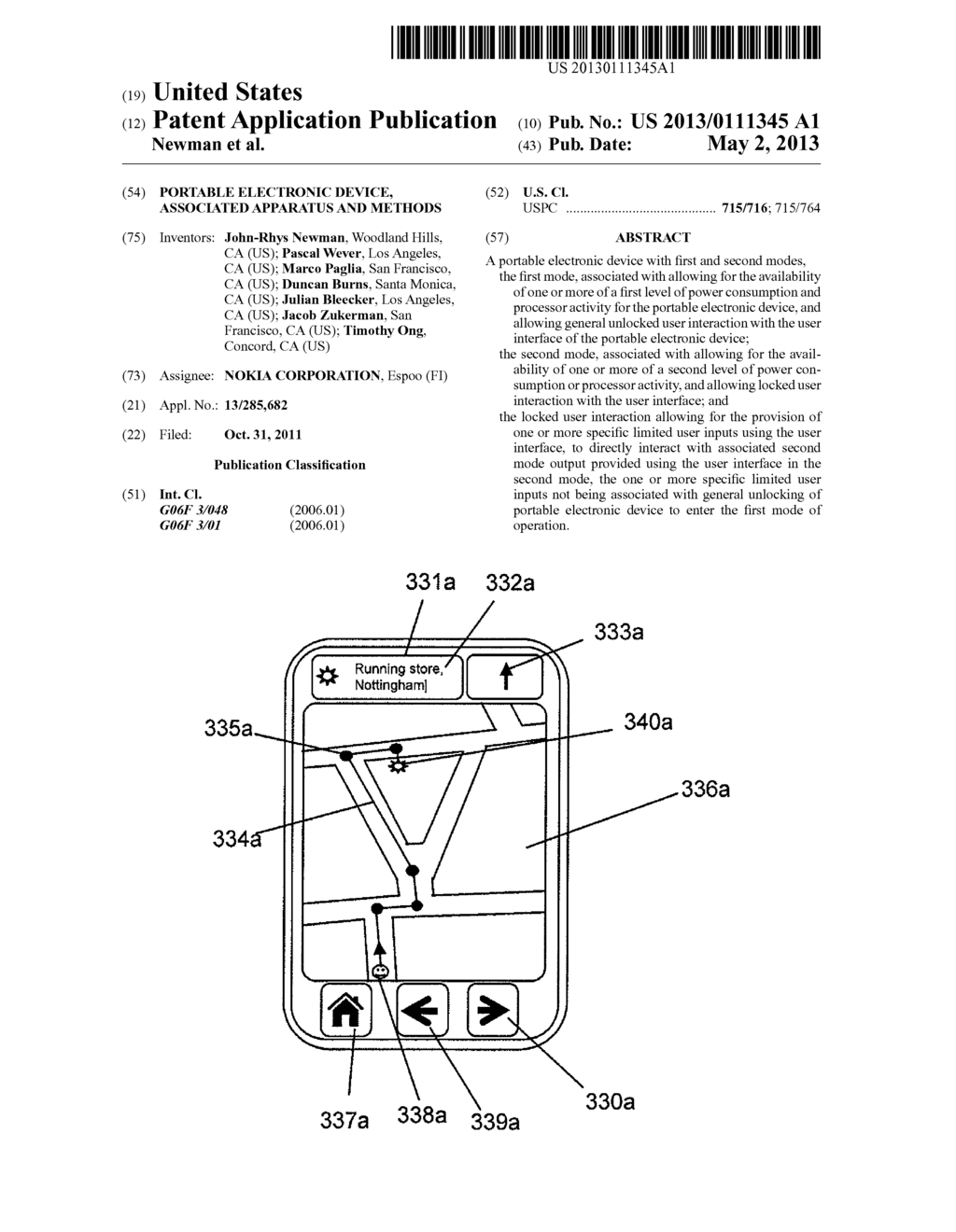 PORTABLE ELECTRONIC DEVICE, ASSOCIATED APPARATUS AND METHODS - diagram, schematic, and image 01