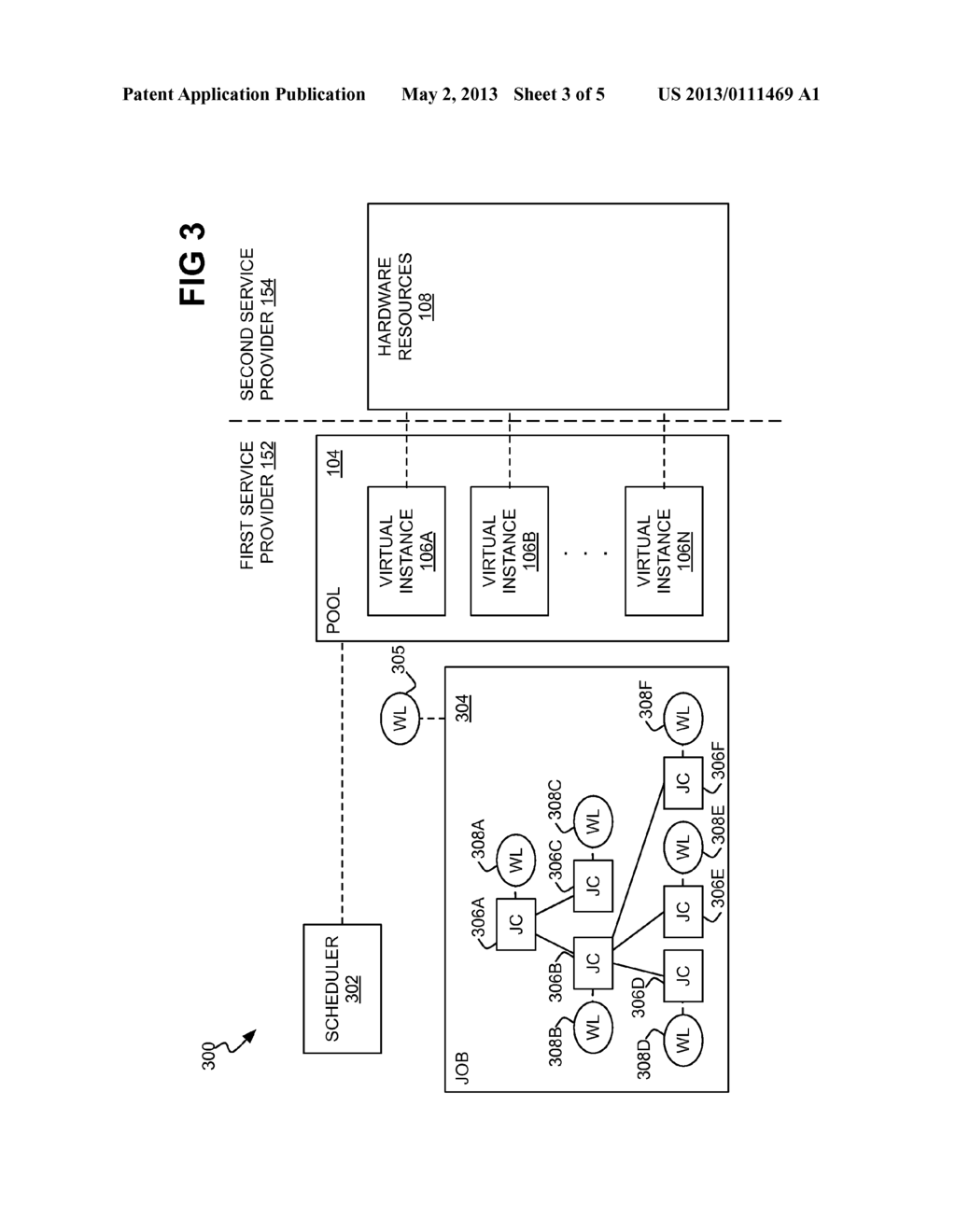 Service provider management of virtual instances corresponding to hardware     resources managed by other service providers - diagram, schematic, and image 04