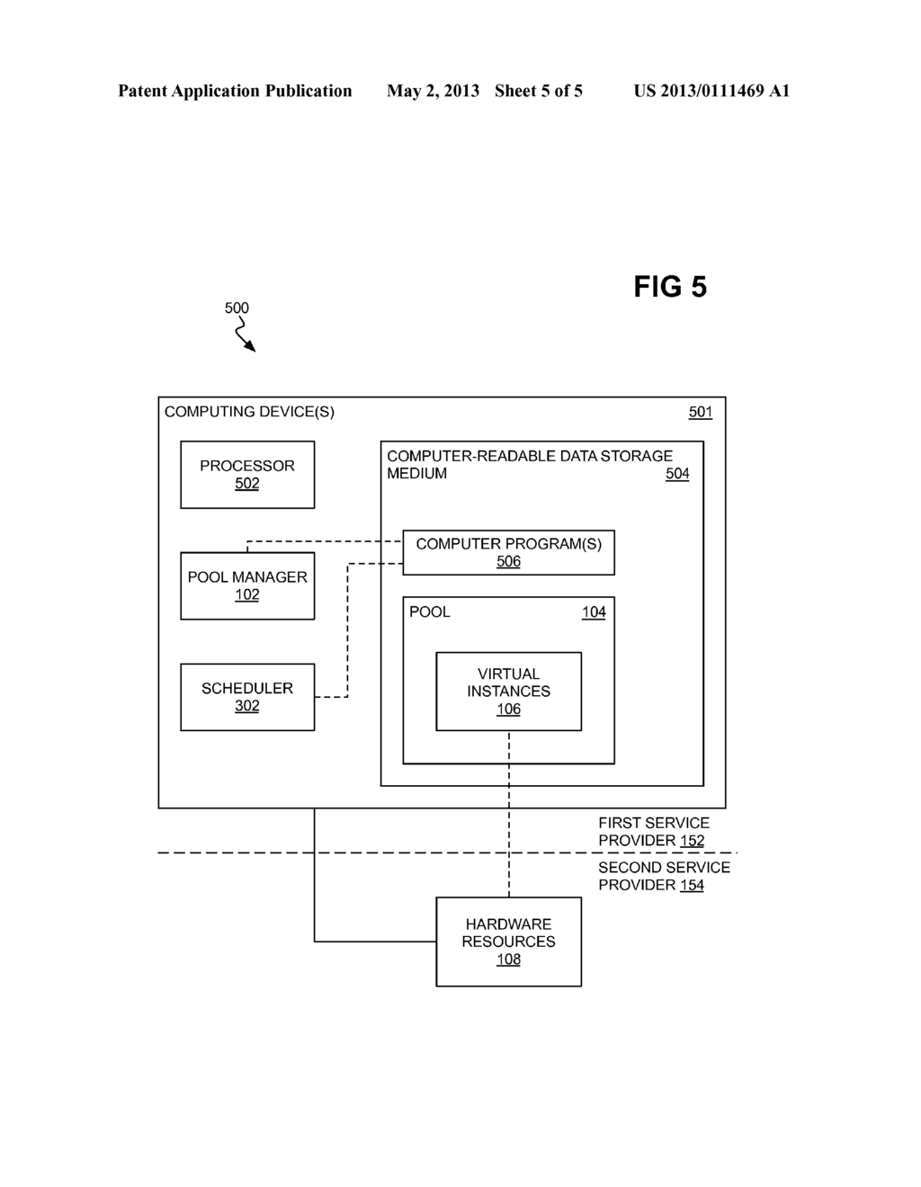 Service provider management of virtual instances corresponding to hardware     resources managed by other service providers - diagram, schematic, and image 06