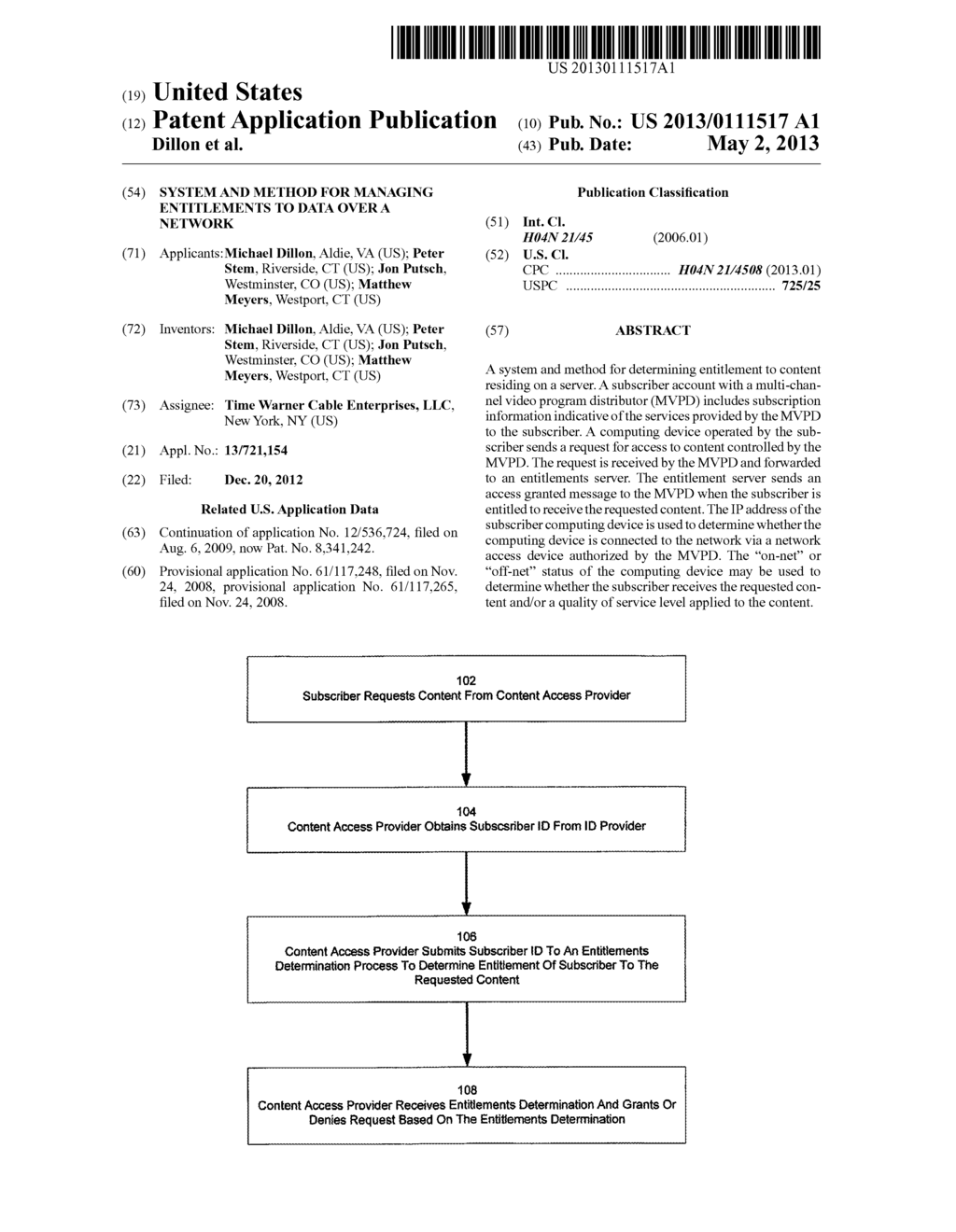 SYSTEM AND METHOD FOR MANAGING ENTITLEMENTS TO DATA OVER A NETWORK - diagram, schematic, and image 01