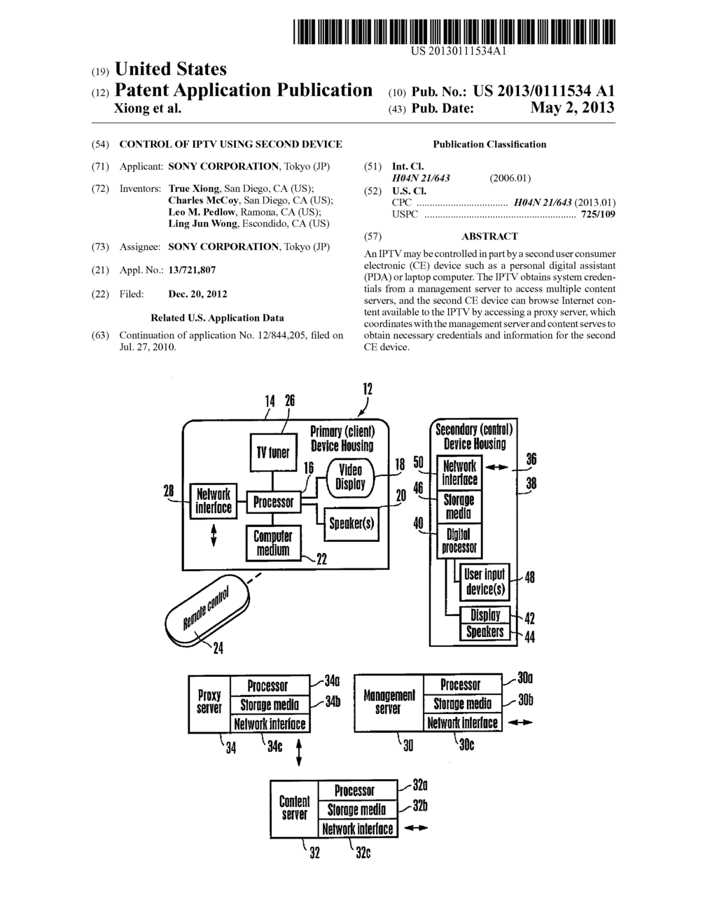 CONTROL OF IPTV USING SECOND DEVICE - diagram, schematic, and image 01