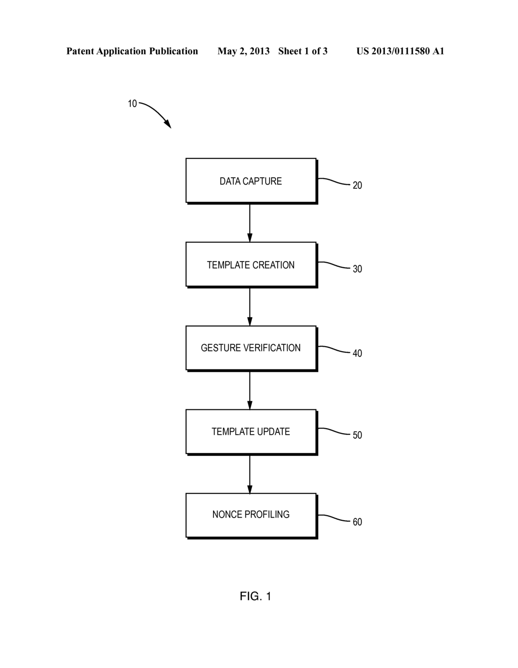 METHOD FOR PROVIDING COMPUTER-BASED AUTHENTICATION UTILIZING GESTURE     BIOMETRICS - diagram, schematic, and image 02