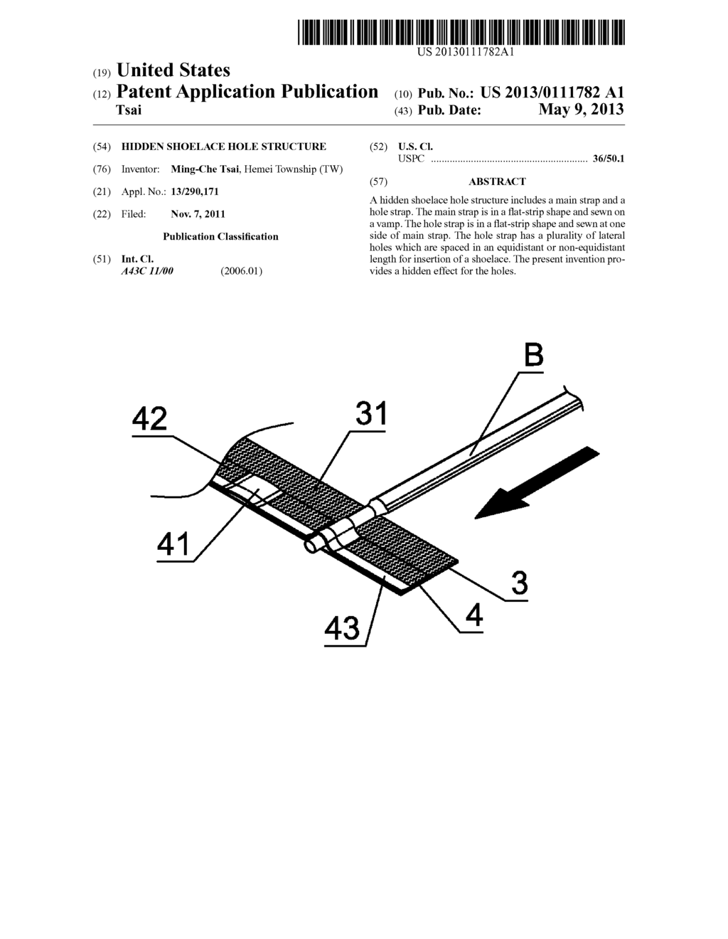 HIDDEN SHOELACE HOLE STRUCTURE - diagram, schematic, and image 01