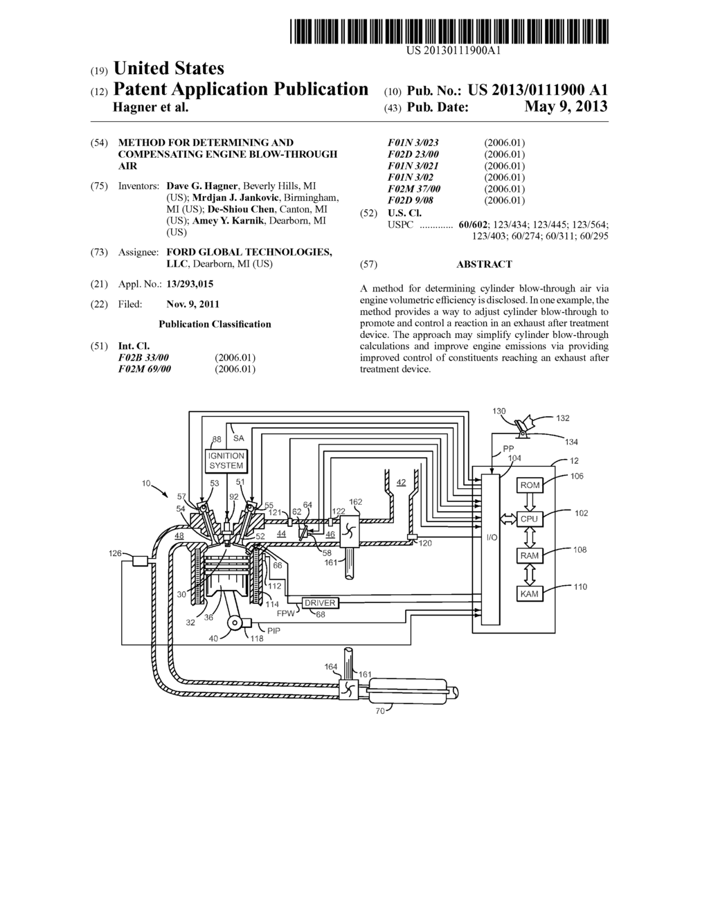 METHOD FOR DETERMINING AND COMPENSATING ENGINE BLOW-THROUGH AIR - diagram, schematic, and image 01
