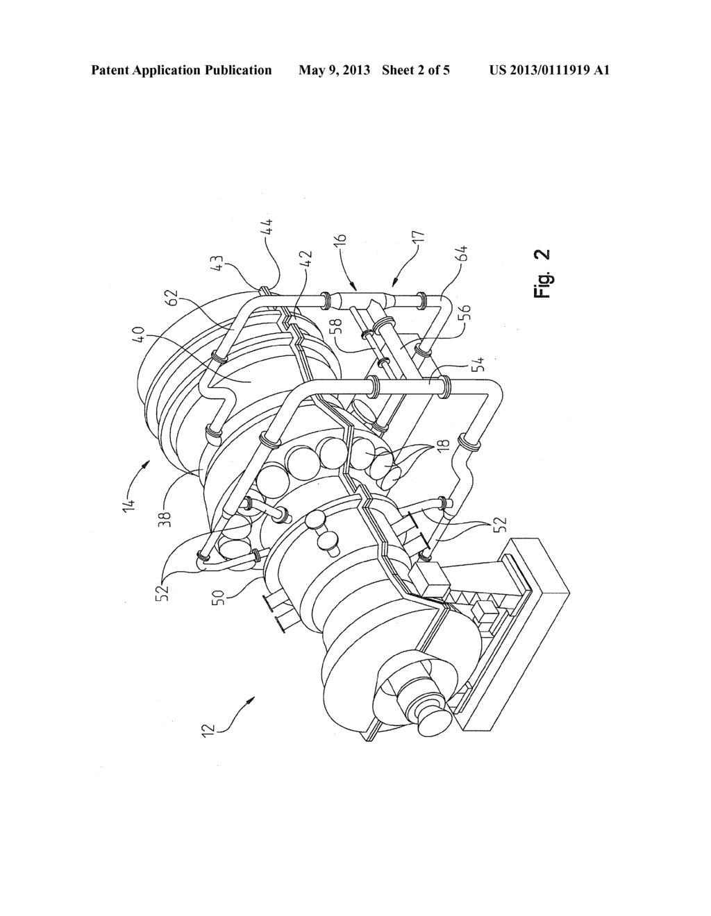 GAS TURBINE ENGINE WITH STRUCTURE FOR DIRECTING COMPRESSED AIR ON A BLADE     RING - diagram, schematic, and image 03