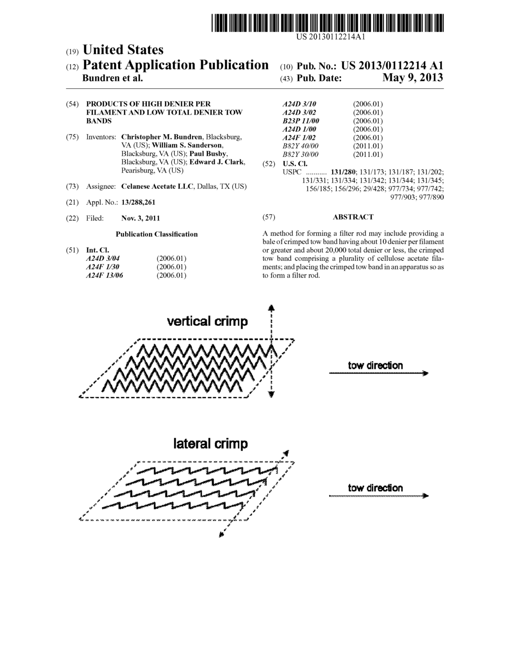 Products of High Denier Per Filament and Low Total Denier Tow Bands - diagram, schematic, and image 01