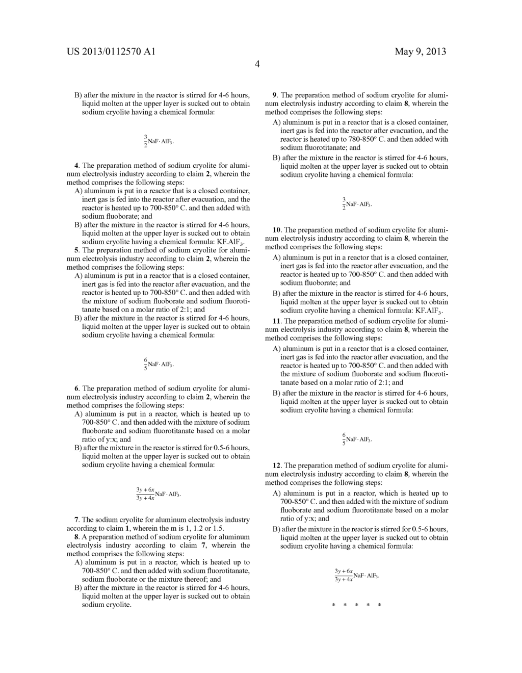 SODIUM CRYOLITE FOR ALUMINUM ELECTROLYSIS INDUSTRY AND PREPARATION METHOD     THEREOF - diagram, schematic, and image 05