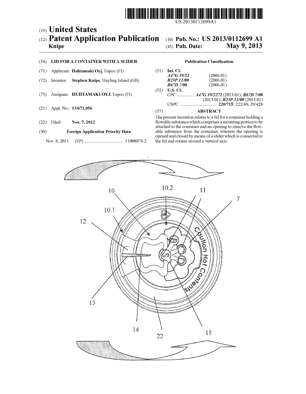 LID FOR A CONTAINER WITH A SLIDER - diagram, schematic, and image 01