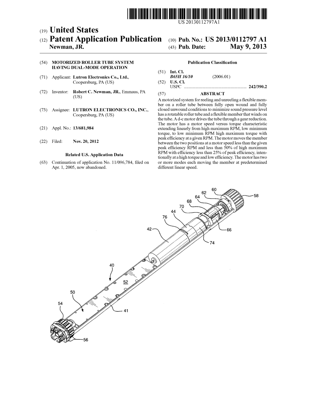 MOTORIZED ROLLER TUBE SYSTEM HAVING DUAL-MODE OPERATION - diagram, schematic, and image 01