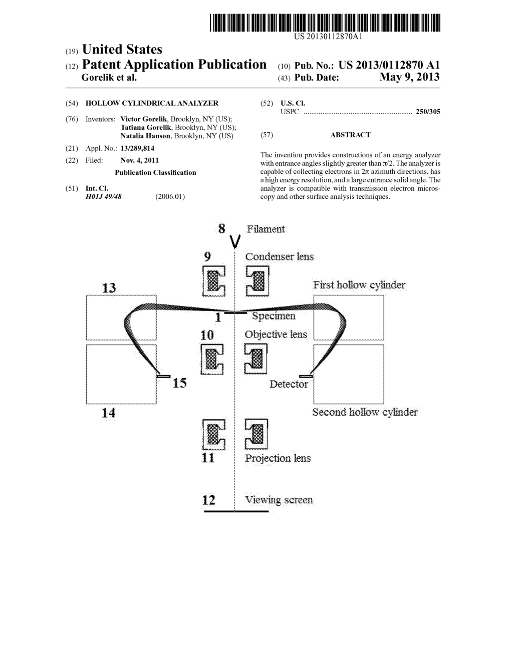 HOLLOW CYLINDRICAL ANALYZER - diagram, schematic, and image 01