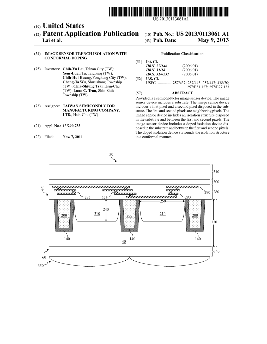 IMAGE SENSOR TRENCH ISOLATION WITH CONFORMAL DOPING - diagram, schematic, and image 01