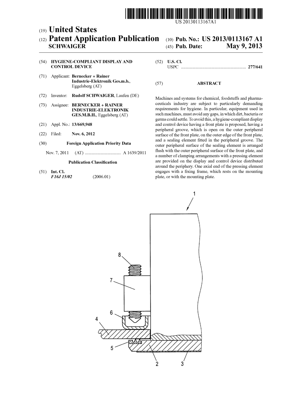 HYGIENE-COMPLIANT DISPLAY AND CONTROL DEVICE - diagram, schematic, and image 01