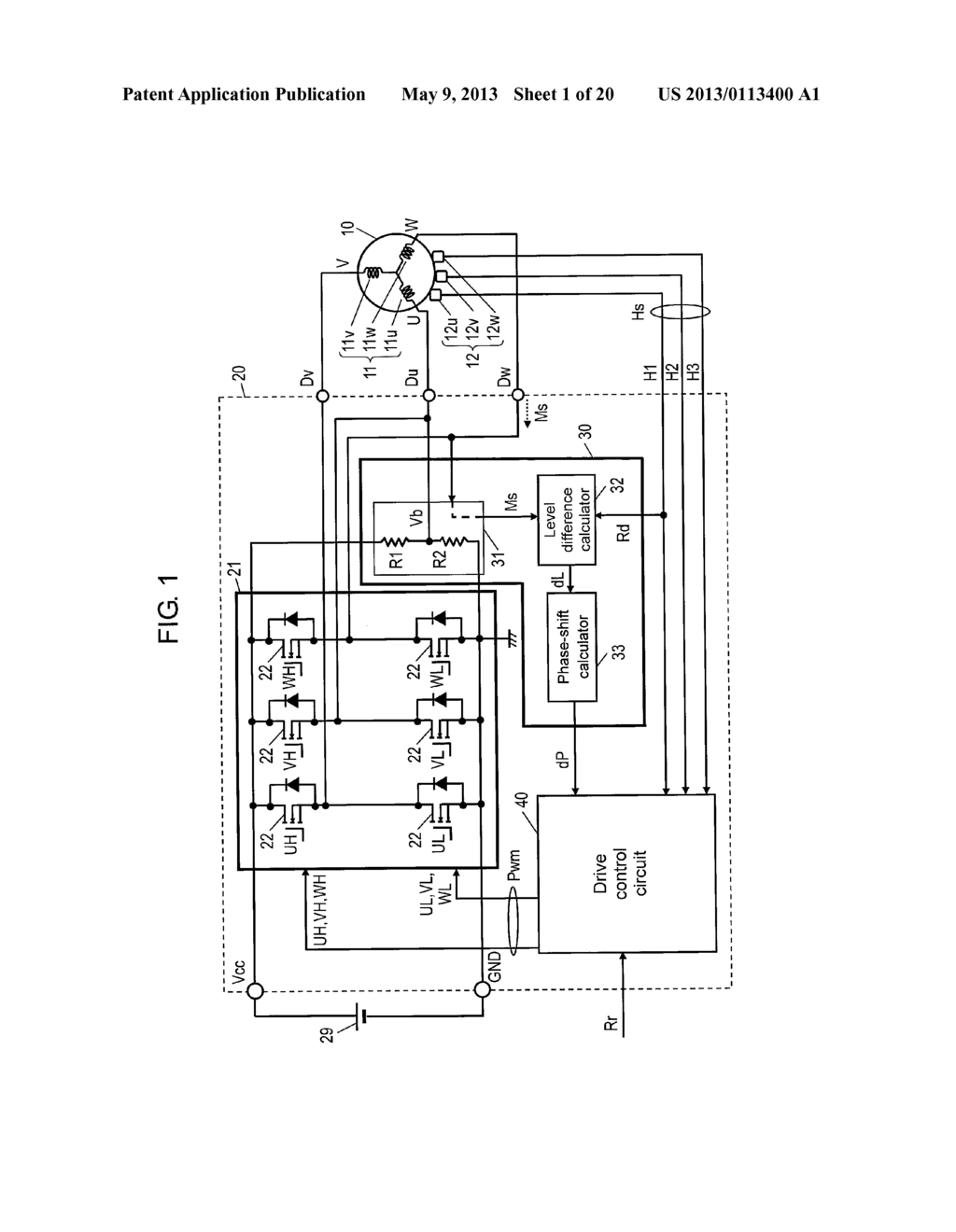 PHASE-SHIFT DETECTION DEVICE, MOTOR DRIVE DEVICE, BRUSHLESS MOTOR, AND     PHASE-SHIFT DETECTION METHOD - diagram, schematic, and image 02