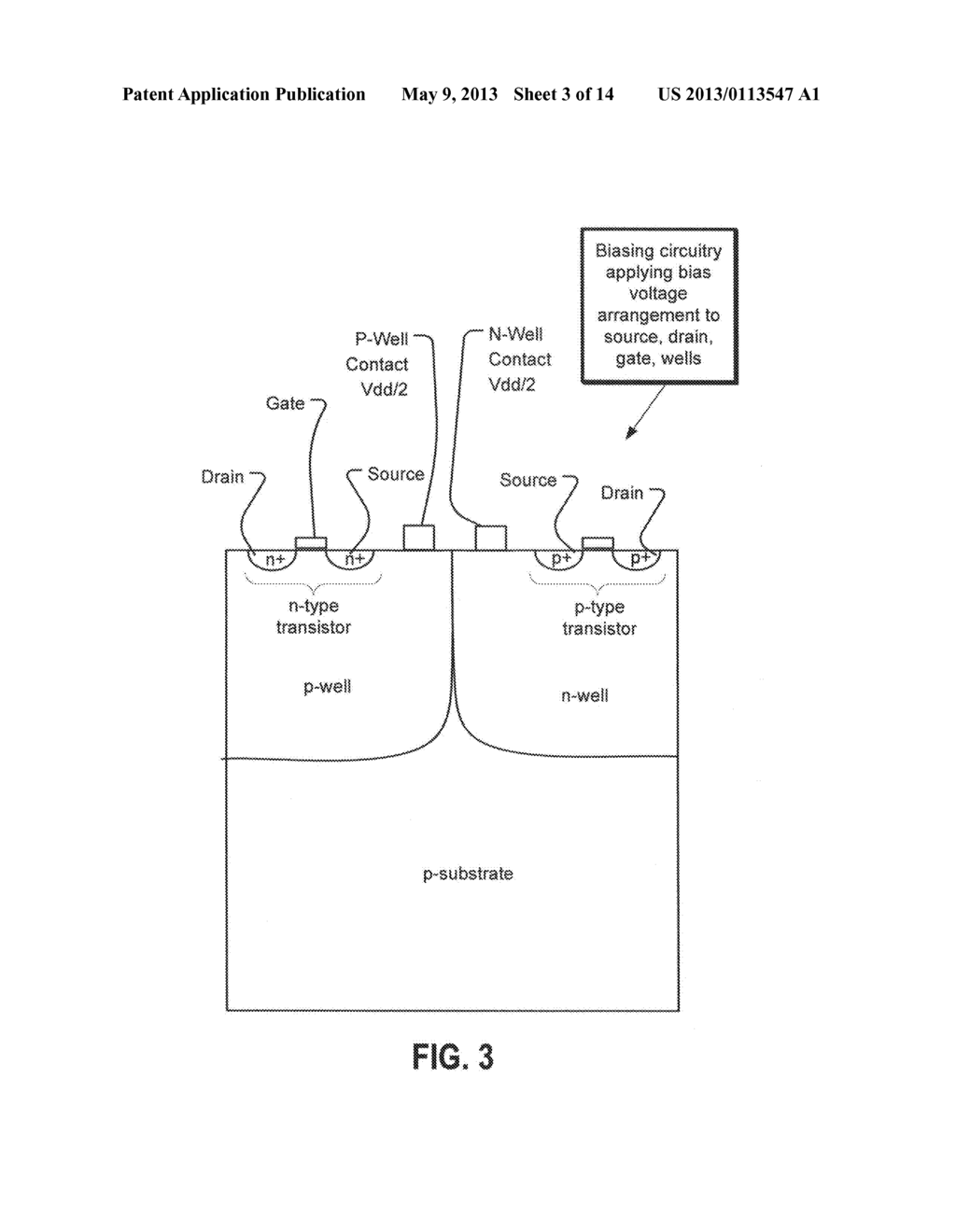 Method and apparatus for floating or applying voltage to a well of an     integrated circuit - diagram, schematic, and image 04