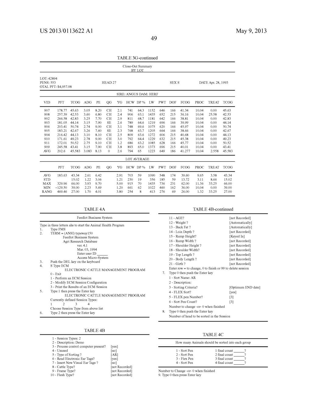 METHOD AND SYSTEM FOR TRACKING AND MANAGING ANIMALS AND/OR FOOD PRODUCTS - diagram, schematic, and image 130