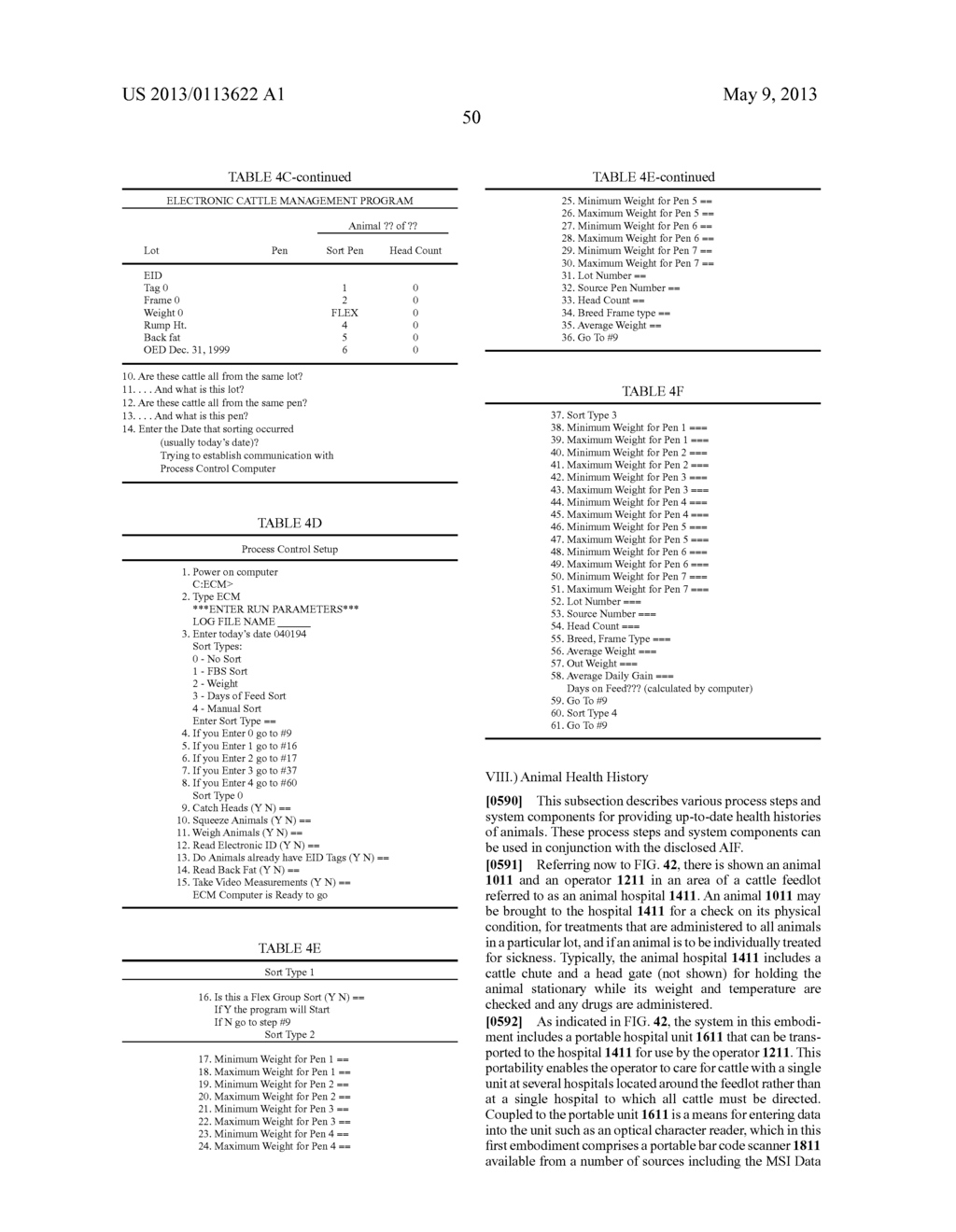 METHOD AND SYSTEM FOR TRACKING AND MANAGING ANIMALS AND/OR FOOD PRODUCTS - diagram, schematic, and image 131