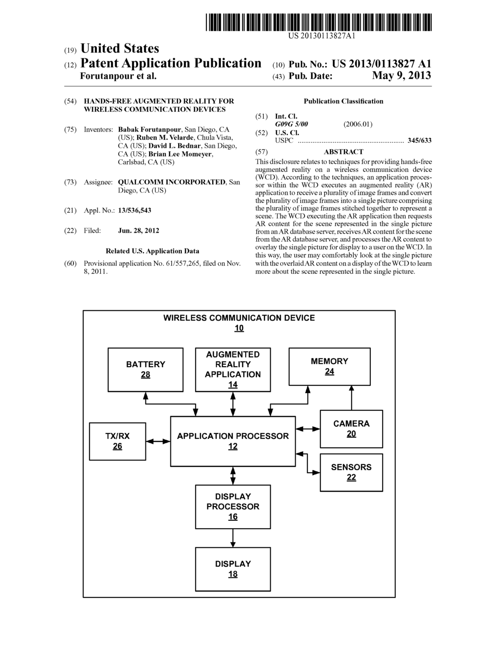 HANDS-FREE AUGMENTED REALITY FOR WIRELESS COMMUNICATION DEVICES - diagram, schematic, and image 01