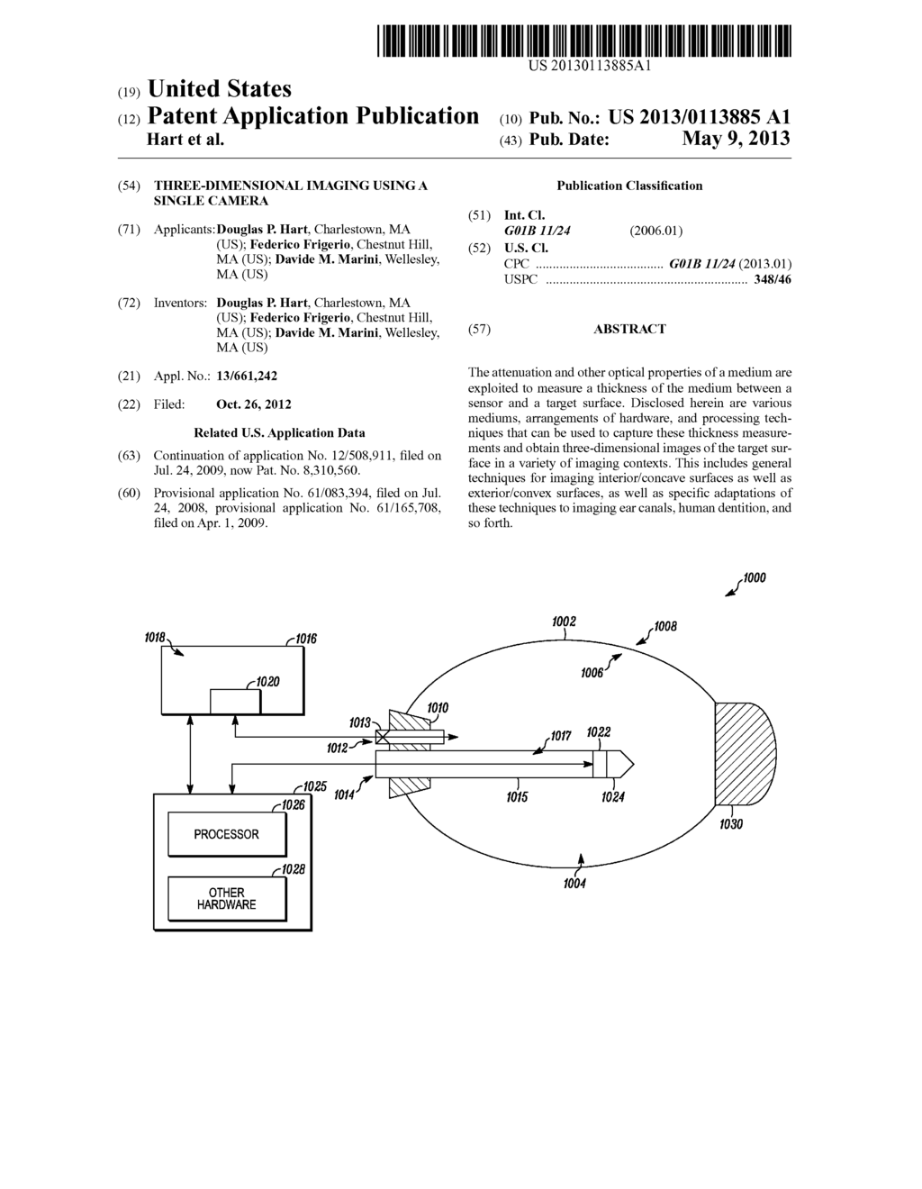 THREE-DIMENSIONAL IMAGING USING A SINGLE CAMERA - diagram, schematic, and image 01