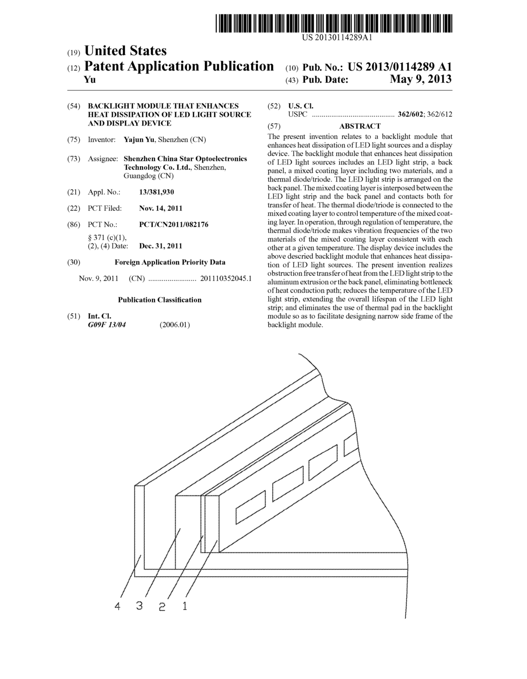 Backlight Module that Enhances Heat Dissipation of LED Light Source and     Display Device - diagram, schematic, and image 01