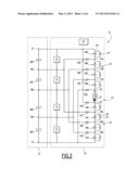 DEVICE FOR BALANCING THE VOLTAGE ON THE TERMINALS OF A CAPACITOR OF A SET     OF CAPACITORS, AND VOLTAGE CONVERSION SYSTEM INCLUDING SUCH A BALANCING     DEVICE diagram and image