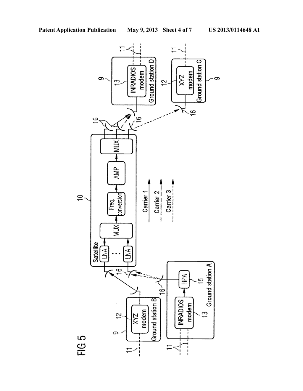 ASSEMBLY AND METHOD FOR THE PARALLEL PROCESSING OF DATA STREAMS BY MEANS     OF SATELLITE COMMUNICATION LINKS - diagram, schematic, and image 05