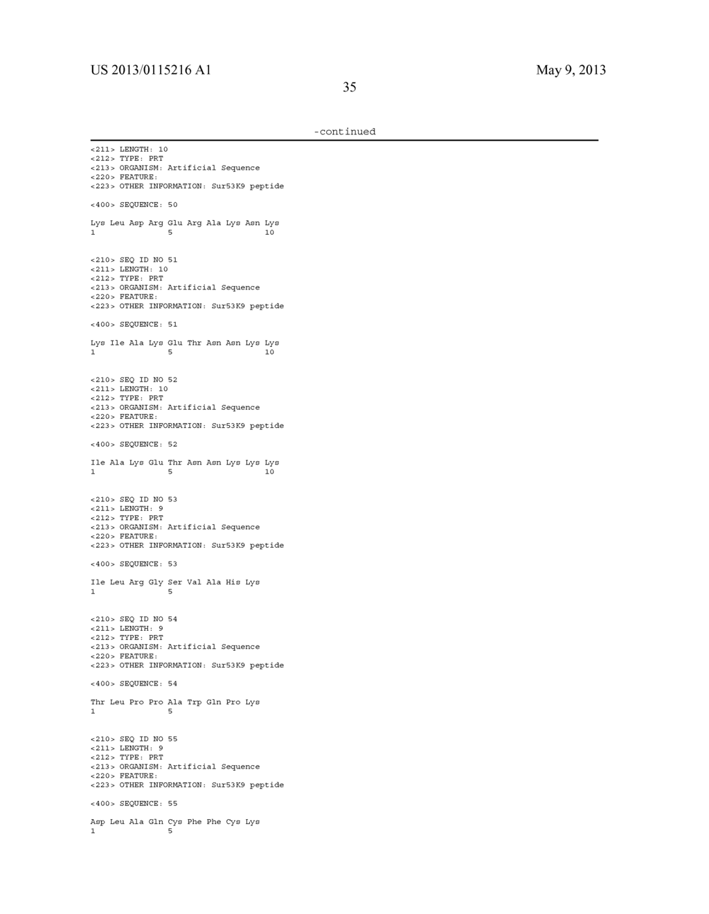 SURVIVIN-DERIVED PEPTIDES AND USES THEREOF - diagram, schematic, and image 53