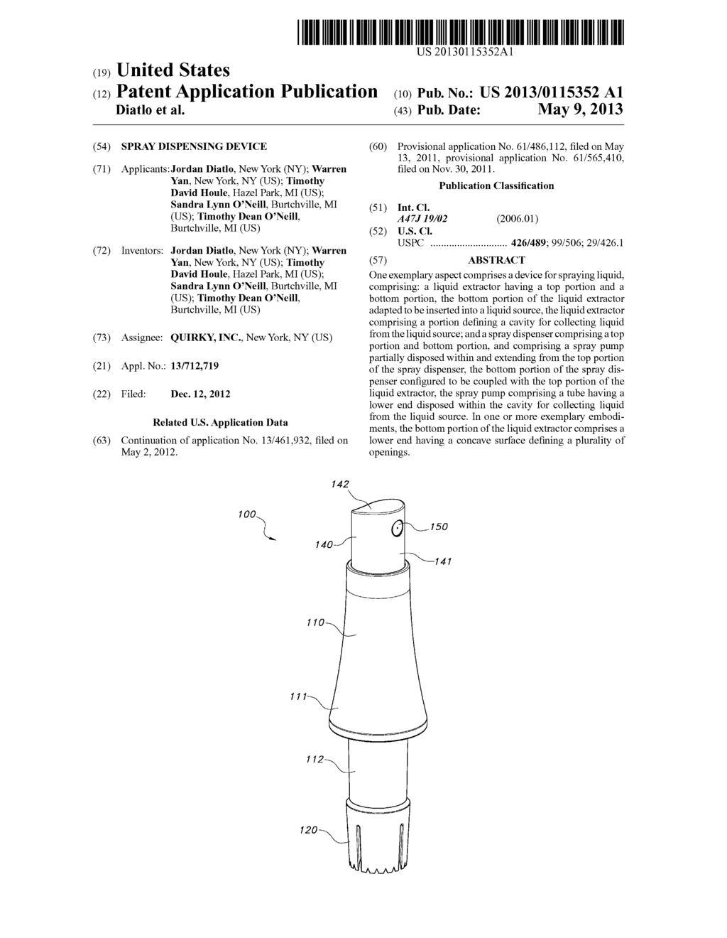 SPRAY DISPENSING DEVICE - diagram, schematic, and image 01