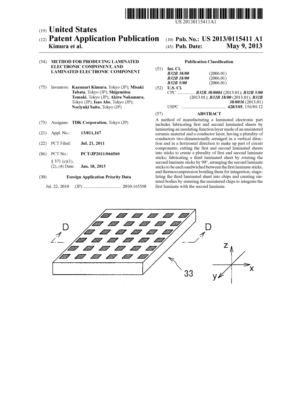 METHOD FOR PRODUCING LAMINATED ELECTRONIC COMPONENT, AND LAMINATED     ELECTRONIC COMPONENT - diagram, schematic, and image 01