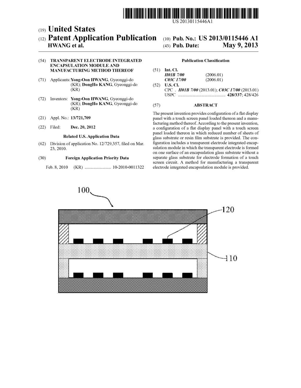 TRANSPARENT ELECTRODE INTEGRATED ENCAPSULATION MODULE AND MANUFACTURING     METHOD THEREOF - diagram, schematic, and image 01