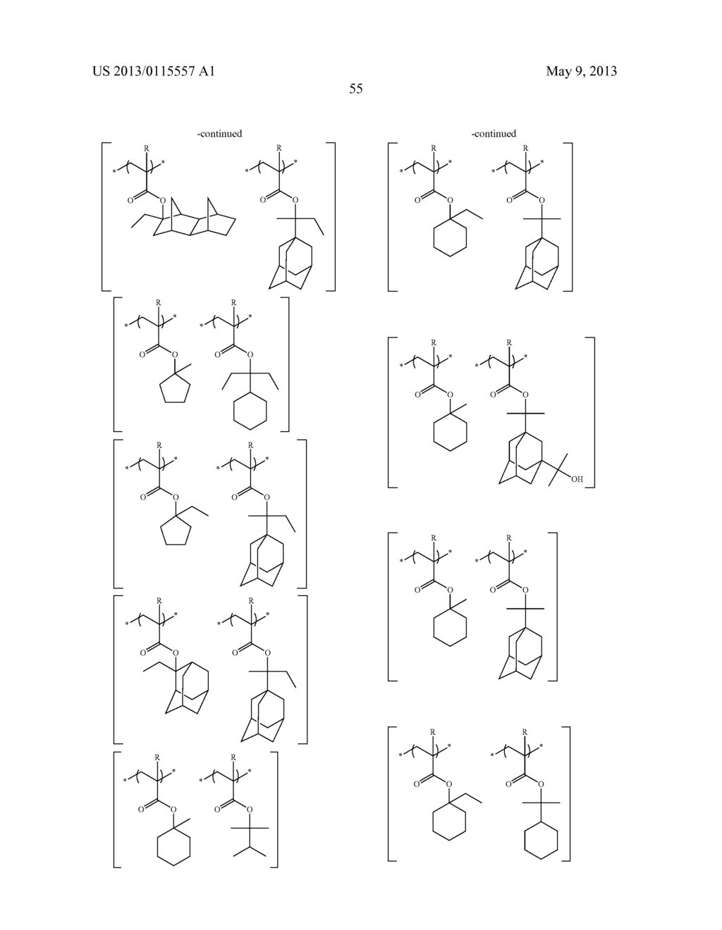 ACTINIC-RAY- OR RADIATION-SENSITIVE RESIN COMPOSITION, ACTINIC-RAY- OR     RADIATION-SENSITIVE FILM AND METHOD OF FORMING PATTERN - diagram, schematic, and image 57