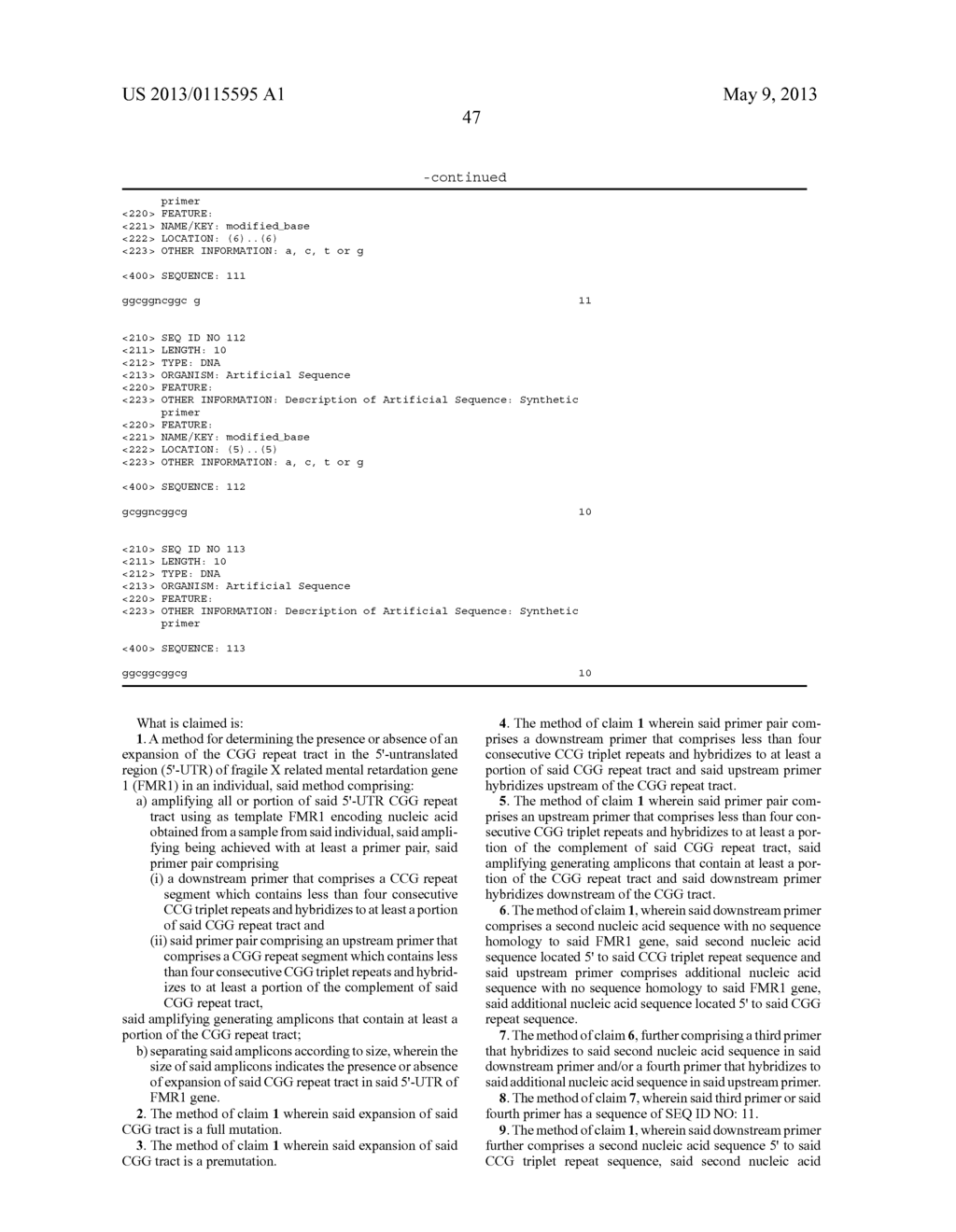 METHOD TO DETECT REPEAT SEQUENCE MOTIFS IN NUCLEIC ACID - diagram, schematic, and image 73