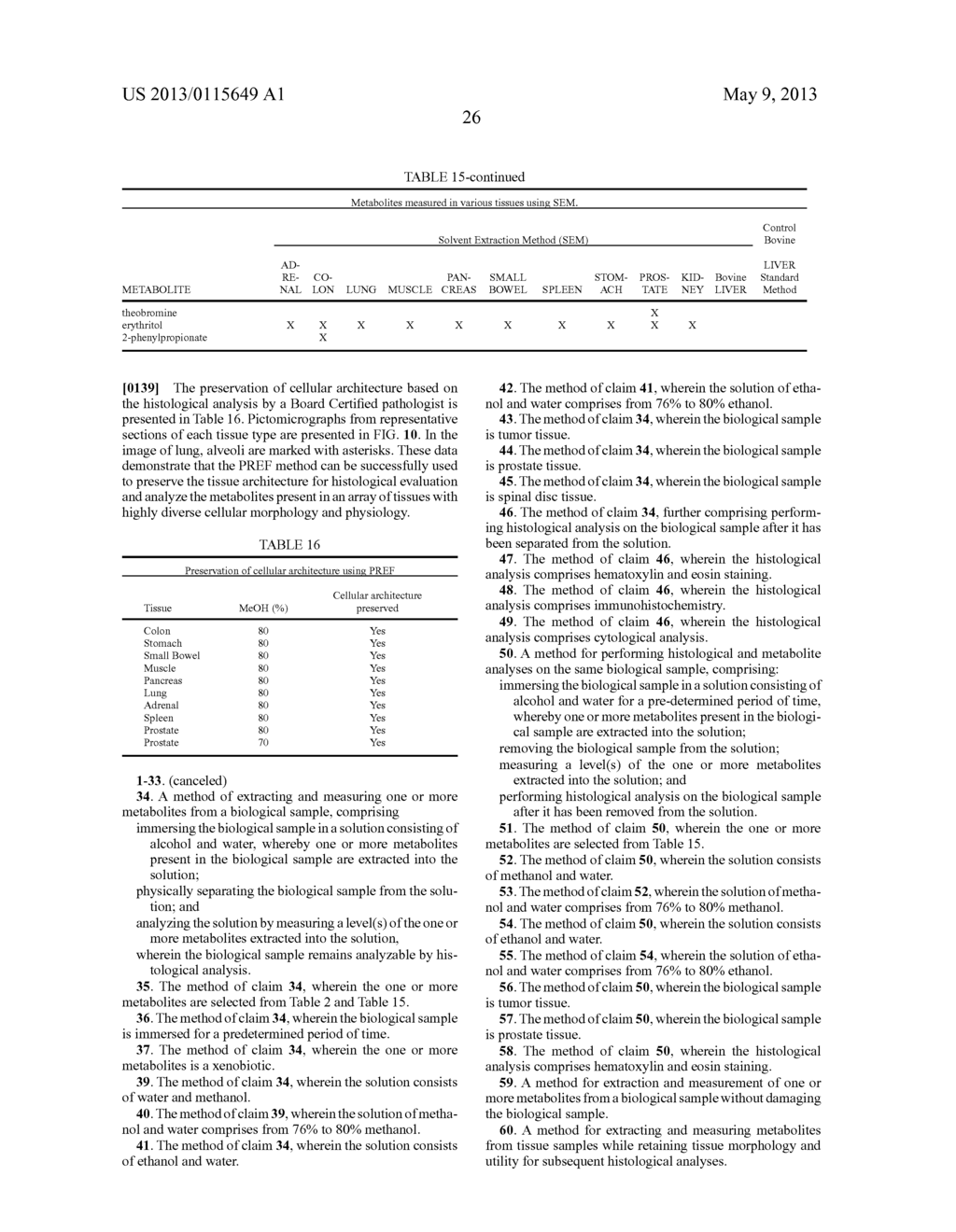 Methods and Reagents for Metabolomics and Histology in a Biological Sample     and a Kit for the Same - diagram, schematic, and image 37