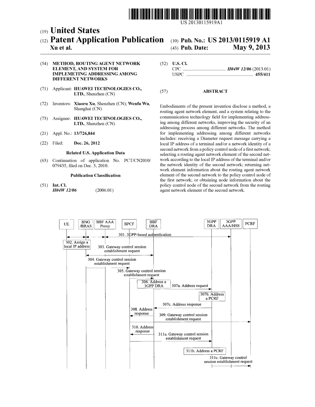 METHOD, ROUTING AGENT NETWORK ELEMENT, AND SYSTEM FOR IMPLEMETING     ADDRESSING AMONG DIFFERENT NETWORKS - diagram, schematic, and image 01